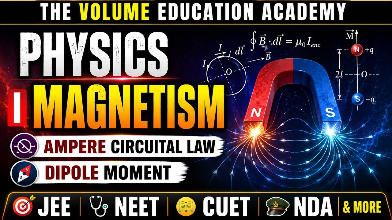 Physics I Magnetism: ampere circuital law, Dipole movement I JEE I NEET I CUET I NDA I RIMC