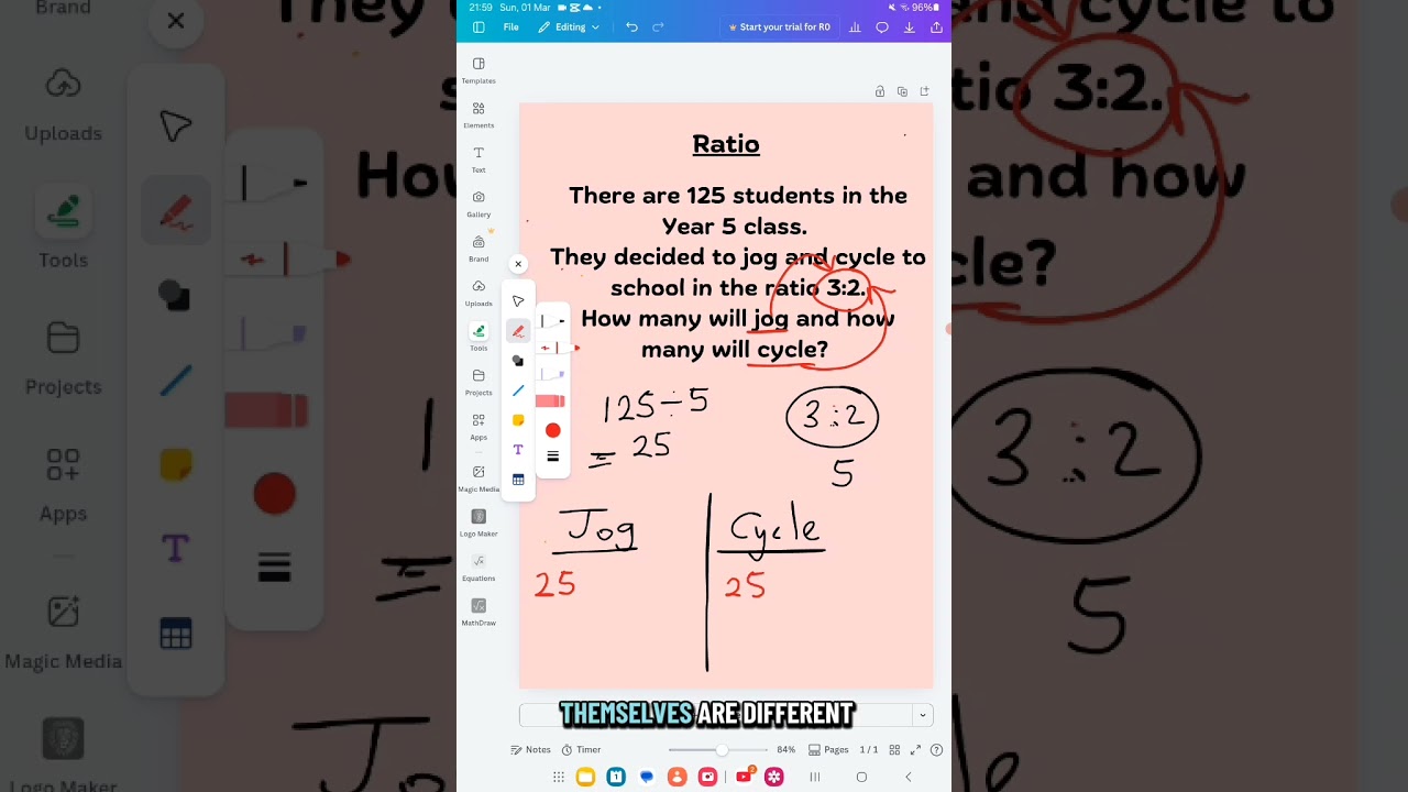 Quick and easy way to do ratio #primarymaths #keystage2 