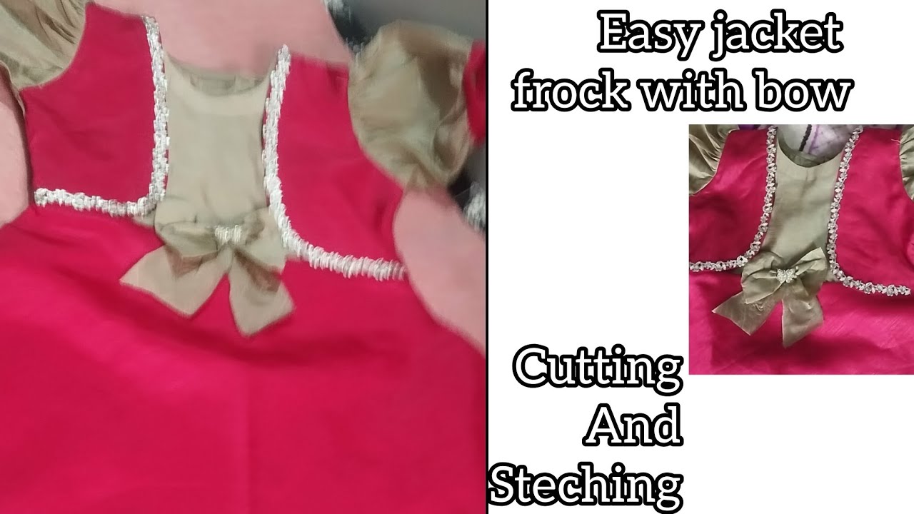 Trending jacket frock cutting and stitching/2yr baby birthday frock/kids party wear