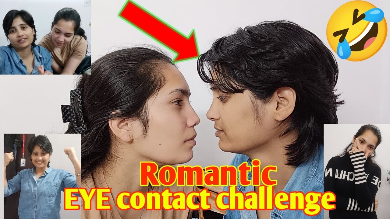 Romantic eye contact challenge 🤩/ lesbian couple vlog 🏳️‍🌈