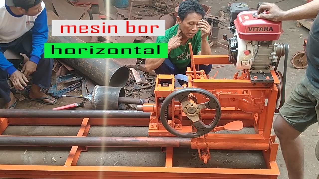 test mesin bor horizontal dengan kopling