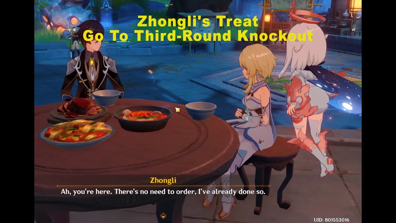 ZHONGLI'S TREAT ( GO TO THIRD-ROUND KNOCKOUT ) GENSHIN  IMPACT