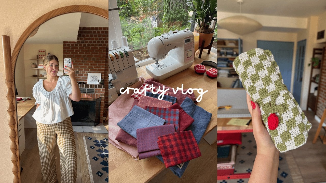 crafty fall vlog 🍁🕯️🧶 sewing, knitting, crochet, quilting, and sweet treats