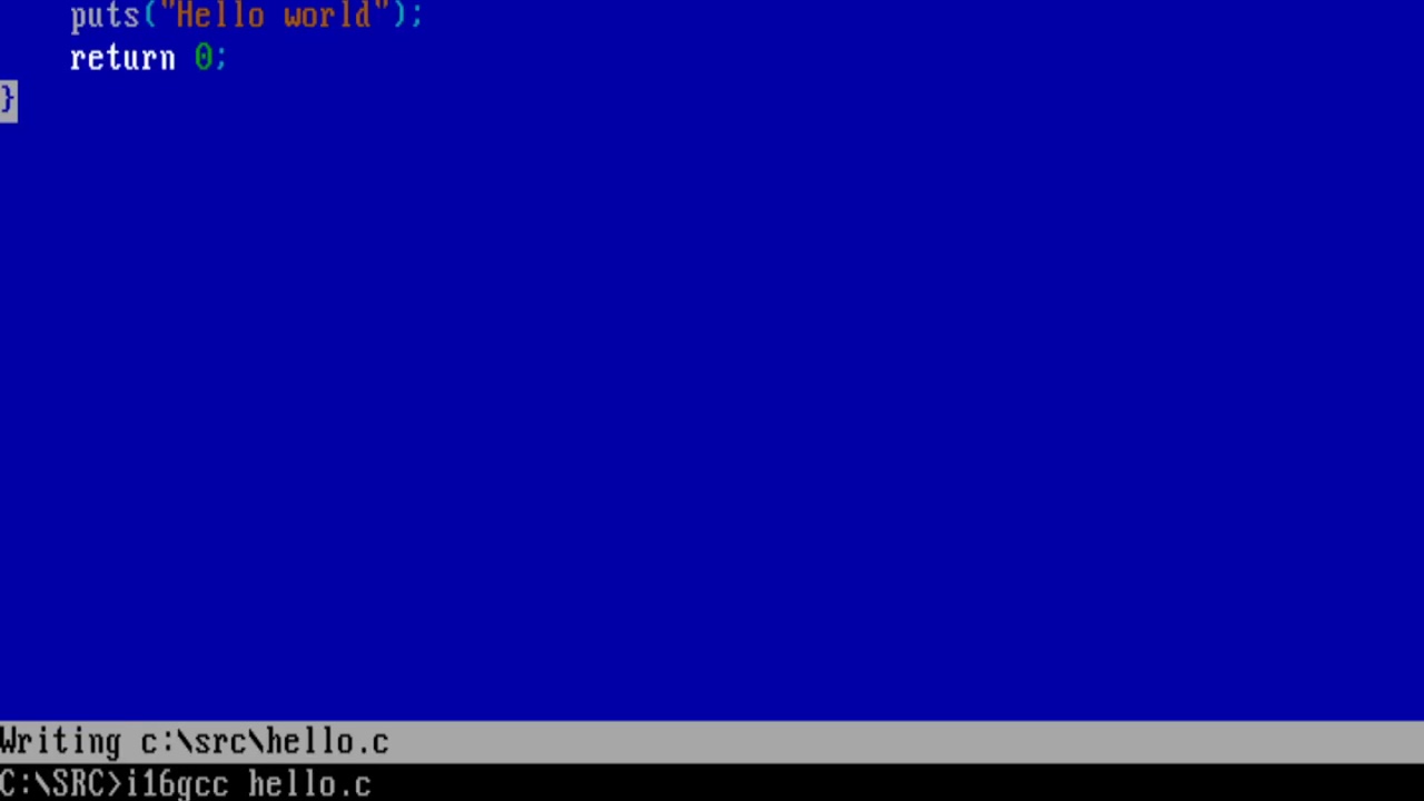 Writing FreeDOS programs in C (let's get started)