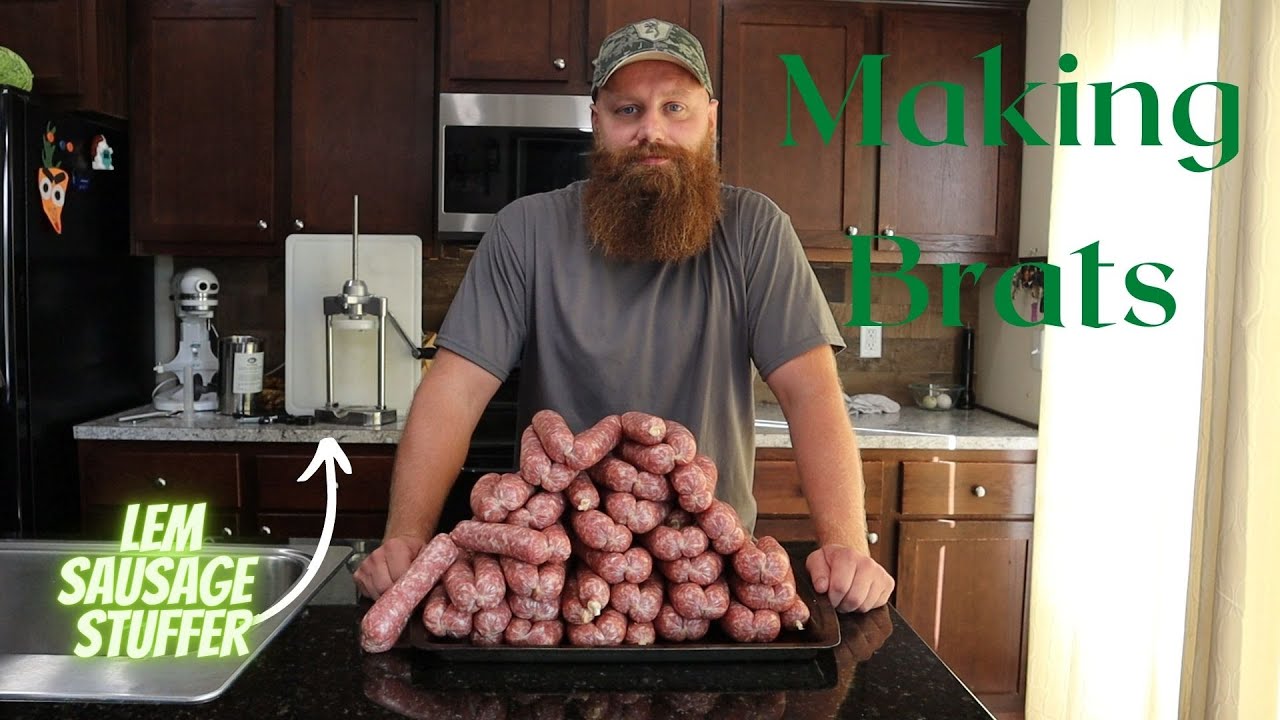 Наполнитель для колбасы LEM, мясорубка WESTON и приготовление Brats