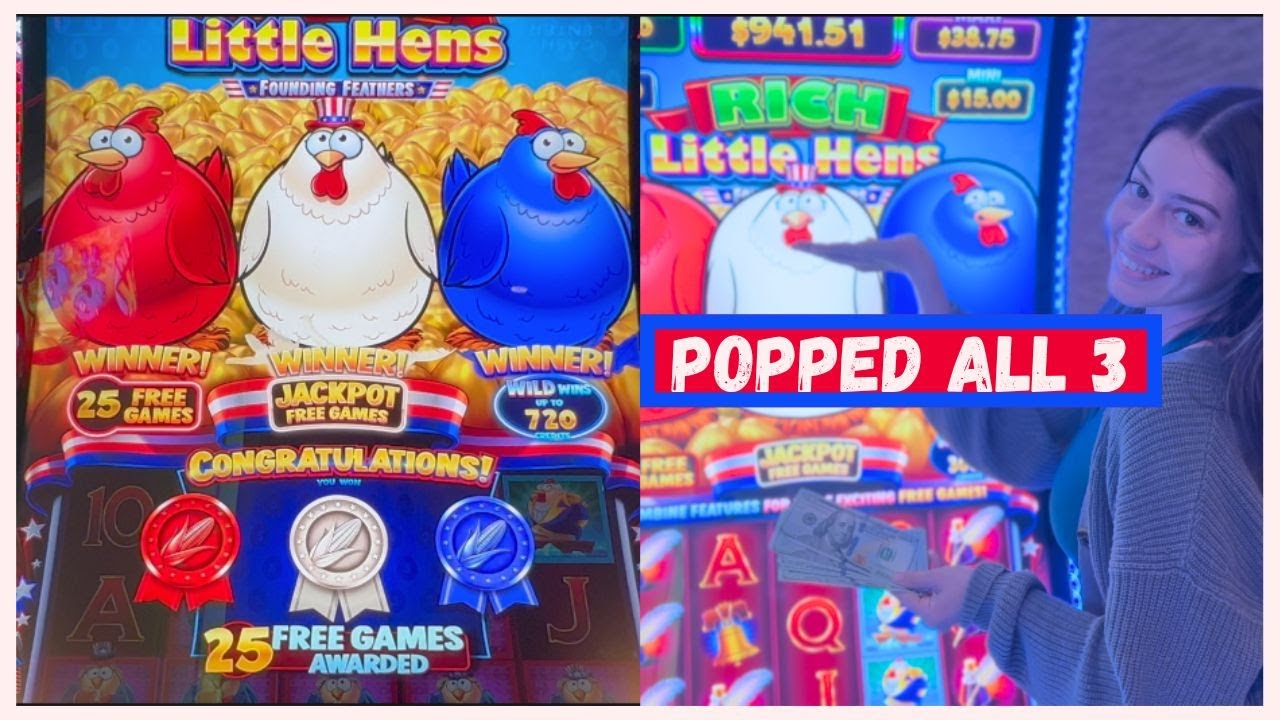 ALL HENS POP WITH 25 FREE SPINS On Rich Little Hens Slot Machine!!!!