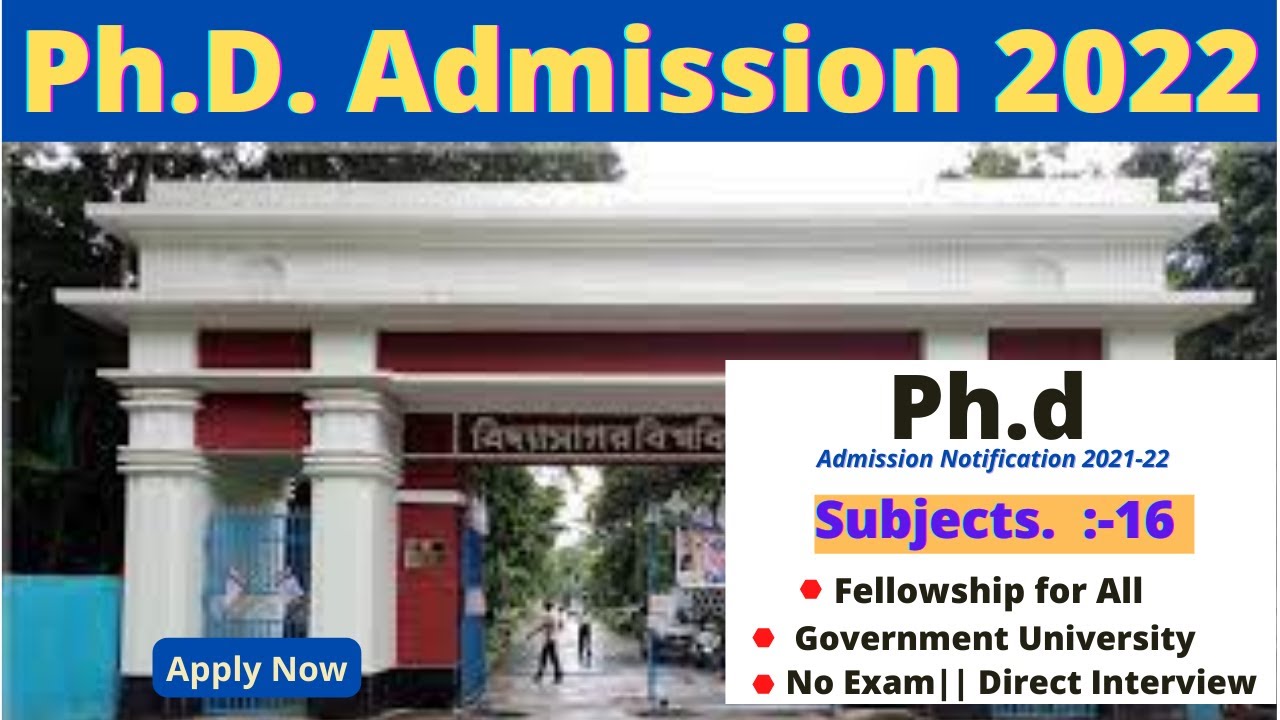 Goverment university phd admission notification 2022 | vidyasagar university  @theteacherexam