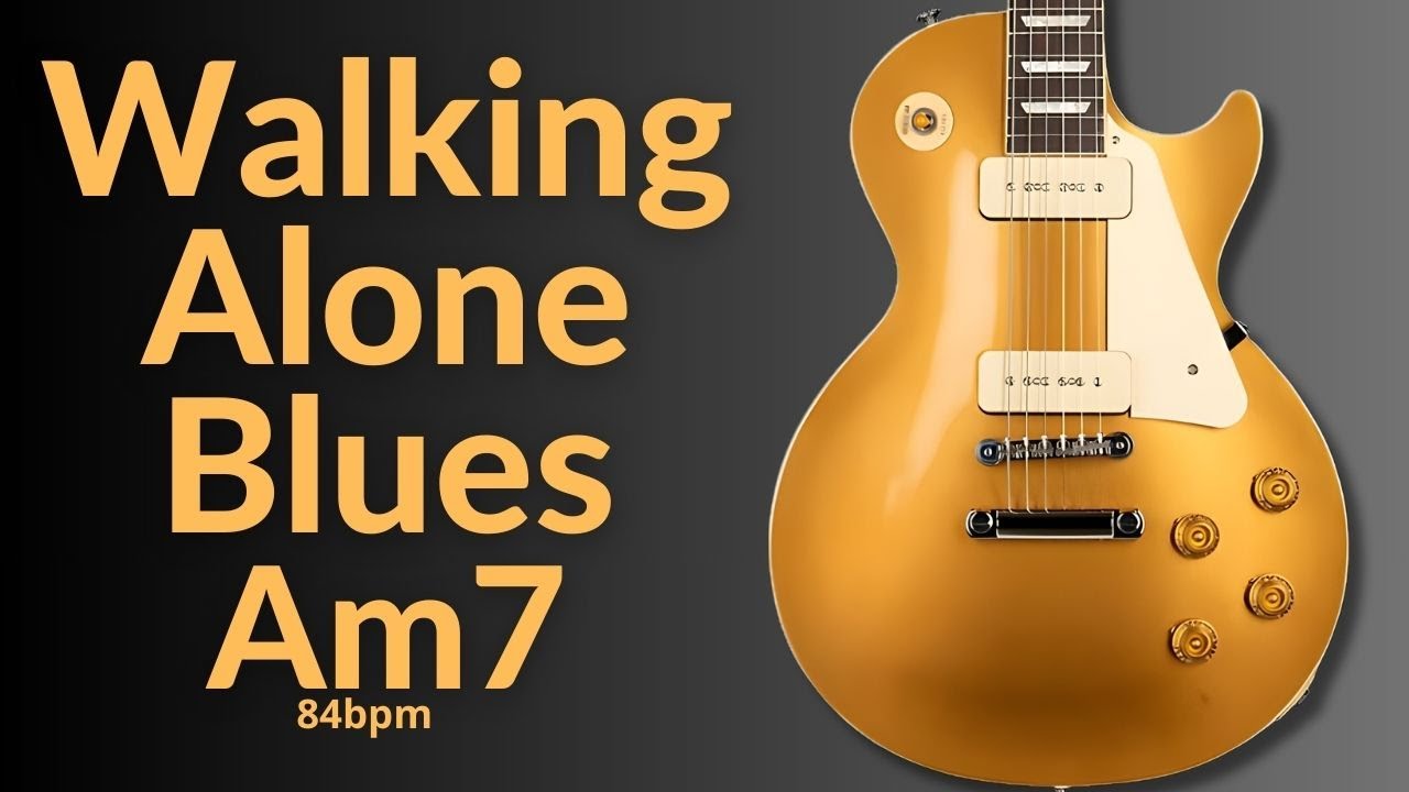 Walking Alone Blues Guitar Backing Track in Am l BT 593
