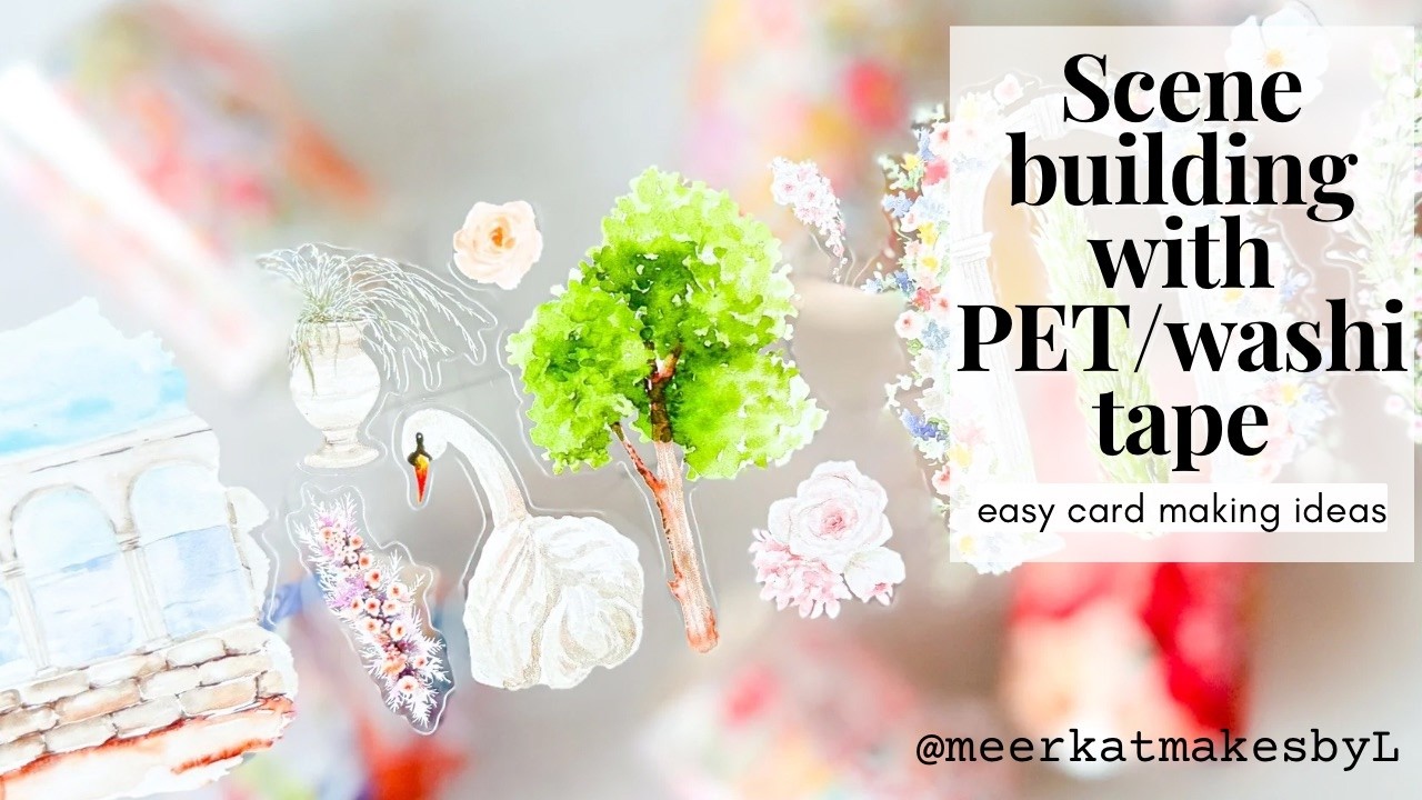 Quick Cards with PET Tape: Beautiful Scenes in Minutes! #cards #washitape #cardmaking #papercrafts