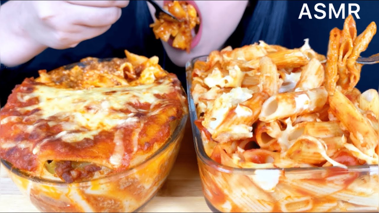 ASMR Lasagna + Pasta | Mukbang (Eating Sounds)