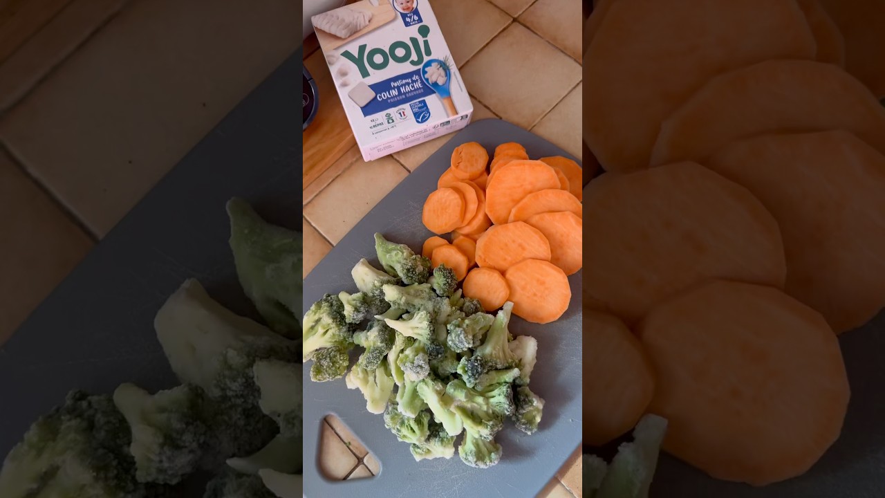 Pur&eacute;e : patate douce / brocolis / colin. D&egrave;s 6 mois 👶🏻 #diversification #baby #momlife