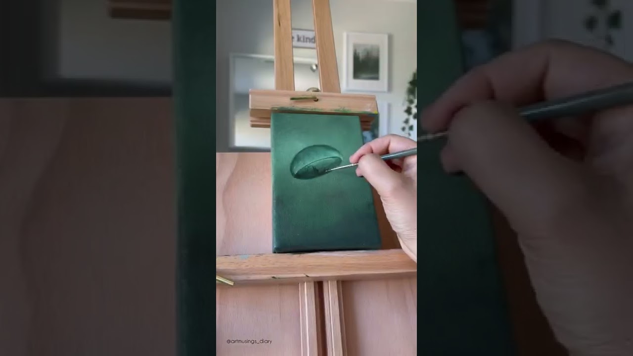 GreenMushroom #mushroom #acrylicpainting #artprocess #illustration #artwork #easypainting #aesthetic
