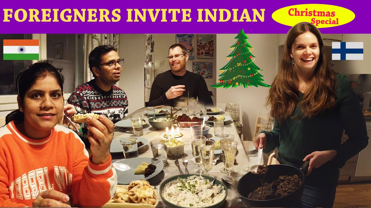 Foreigners invite Indian on Christmas | Trying Traditional Christmas food | Food reaction | Finland