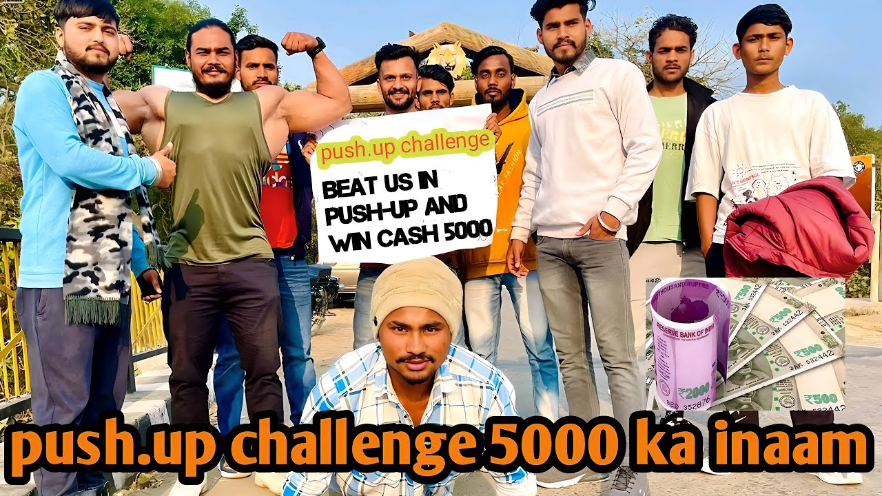 Push up challenge in public , beat us in push up and win cash 5000 #monsteranasfitness
