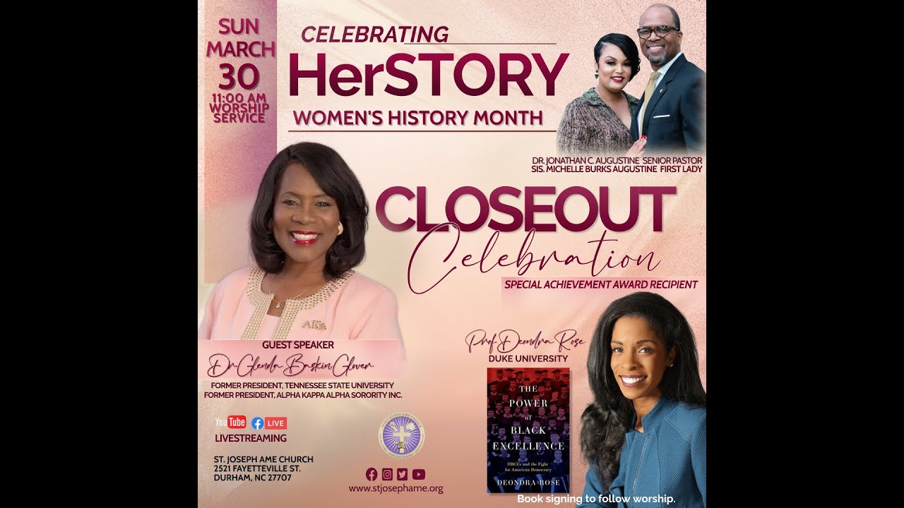Dr. Glenda Baskin Glover @ St. Joseph AME Church, (Sunday, March 30, 2025)