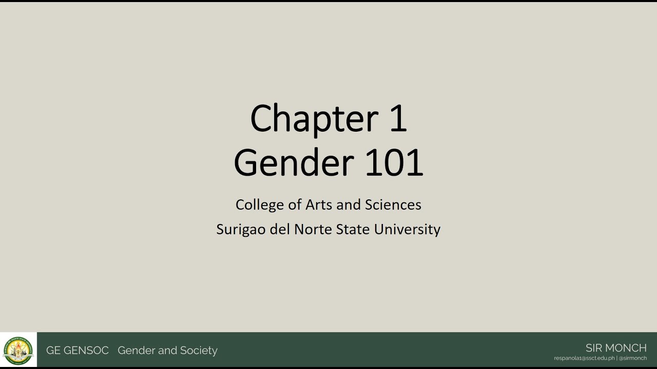 Gender 101 (SOGIE) (Chapter 1 for GE Gender and Society)