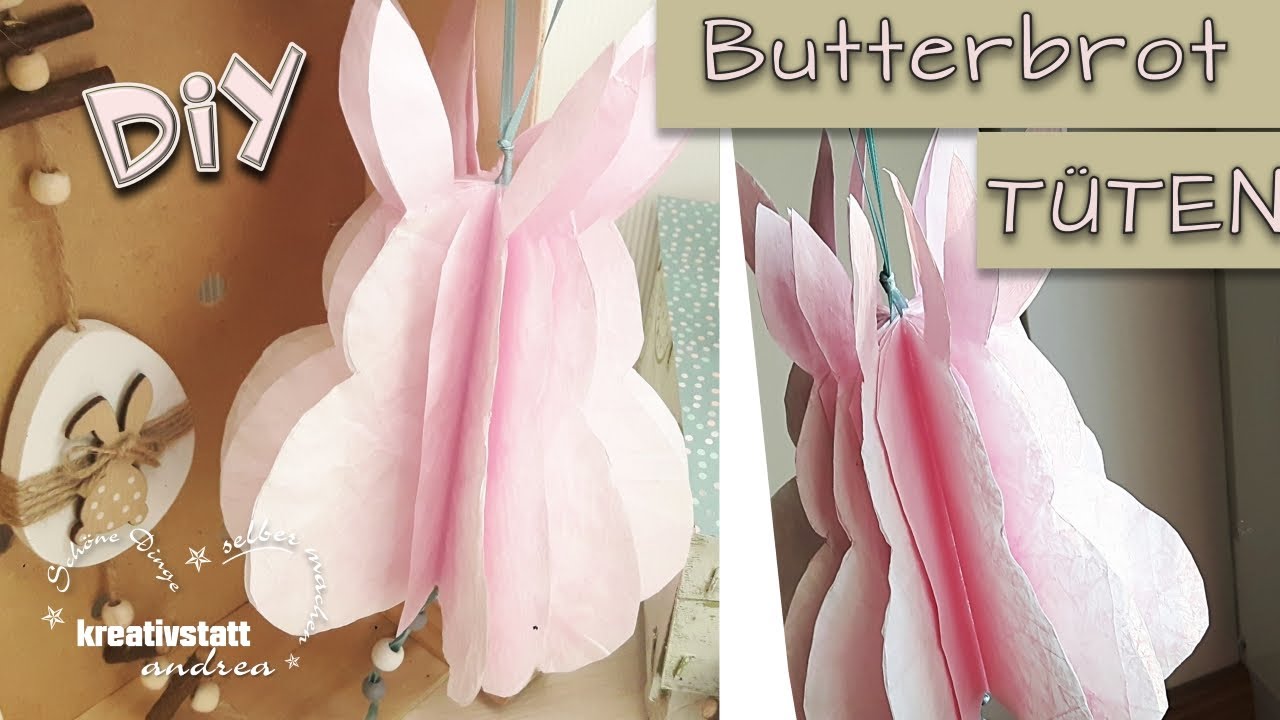 DIY Deko - Osterhase aus Butterbrottüten | Papier | Crinkle | Kreidfarbe | Basteln | Wie man