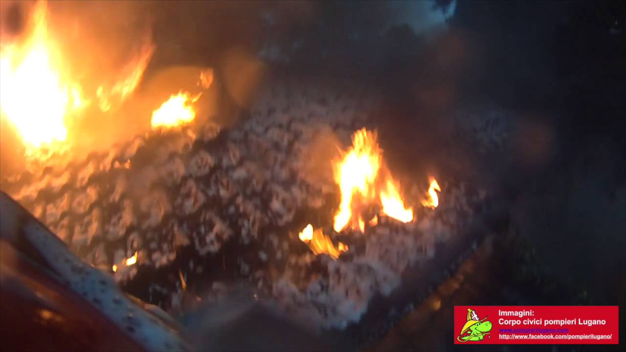 Pompieri Lugano - Casa in fiamme a Muzzano