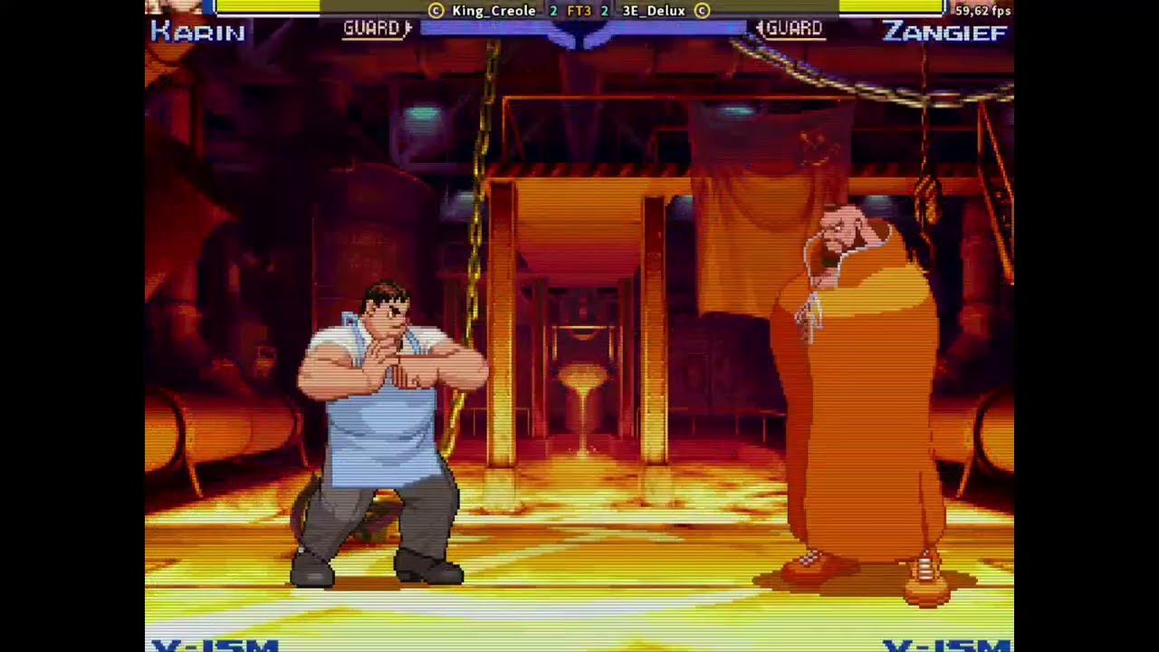 King_Creole (V-Karin) vs 3E_Delux (V-Zangief) | FT3 en Street Fighter Alpha 3