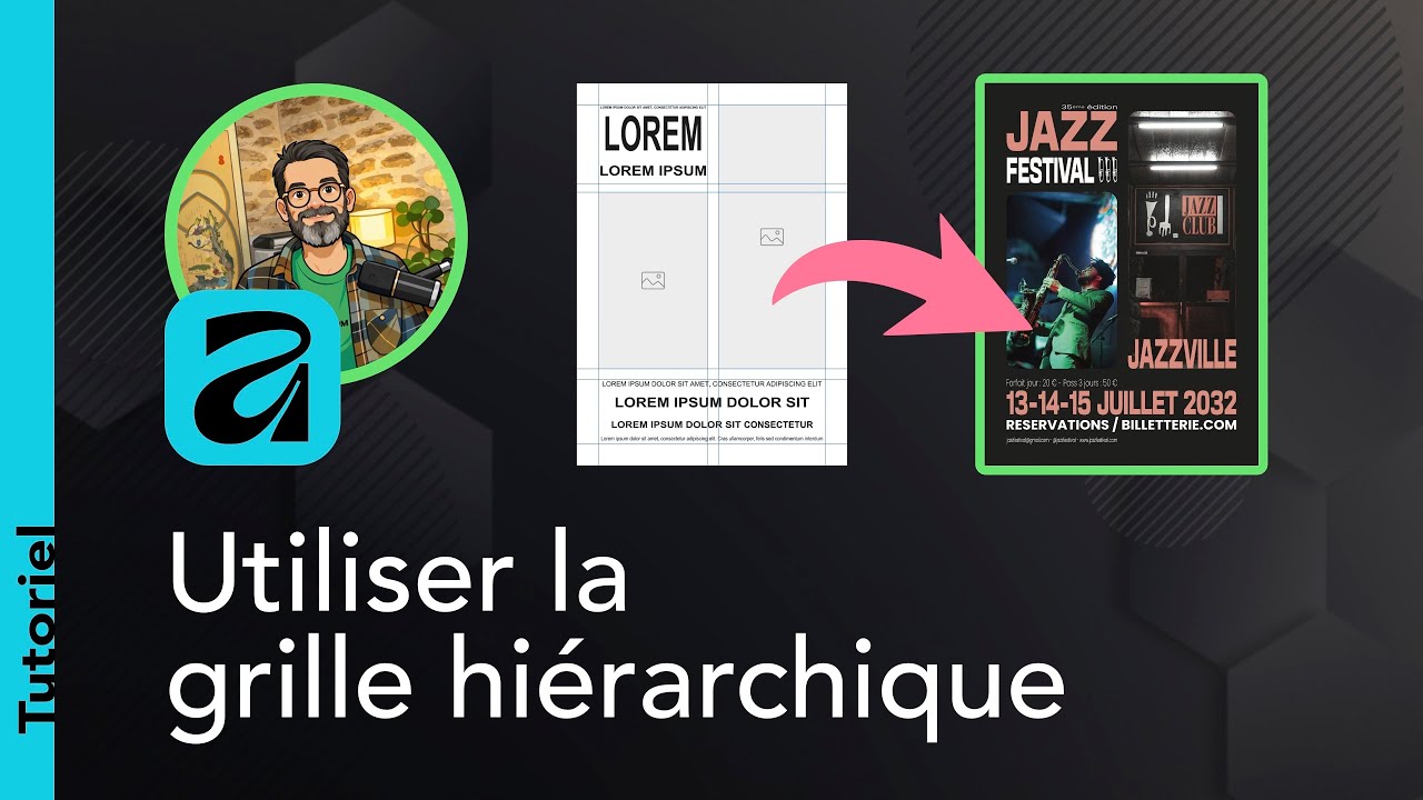 Comment utiliser une grille hiérarchique dans Affinity ! #affiche #tutorial #affinitytutorial