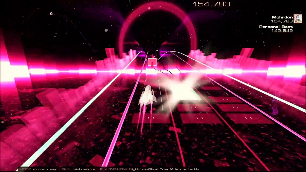 Audiosurf 2 : Nightcore - Ghost Town [ Adam Lambert ]