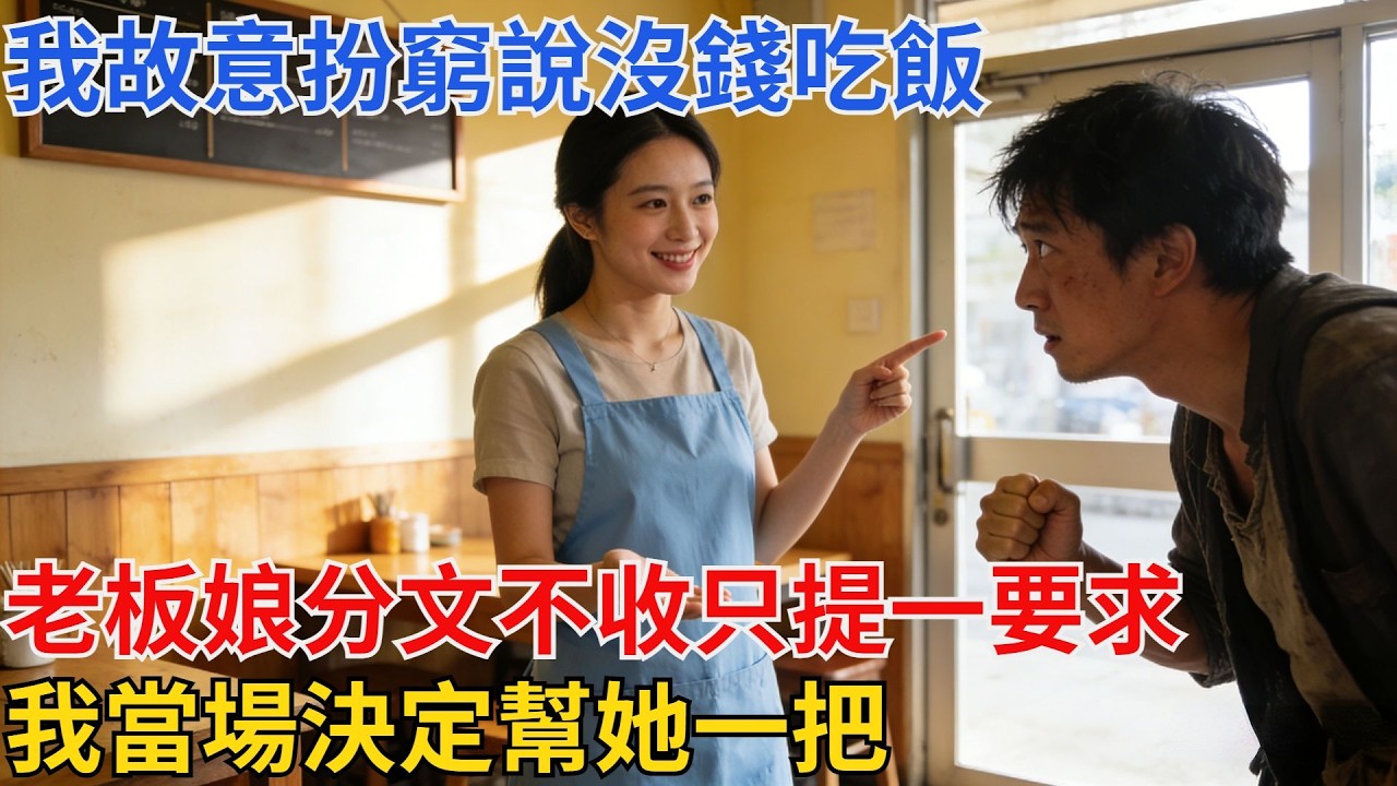 我故意扮窮說沒錢吃飯，老板娘分文不收只提一要求，我當場決定幫她一把#故事頻道 #故事分享 #睡前故事 #職場故事#男頻#爽文