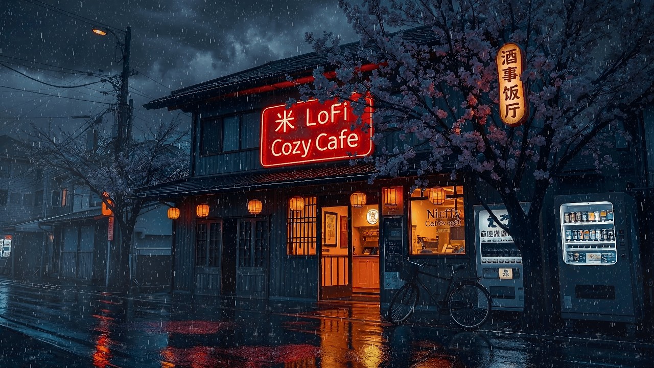 Peaceful Midnight Rain in Japan 🌧️ Relaxing Lofi Rain for Study, Relax & Sleep