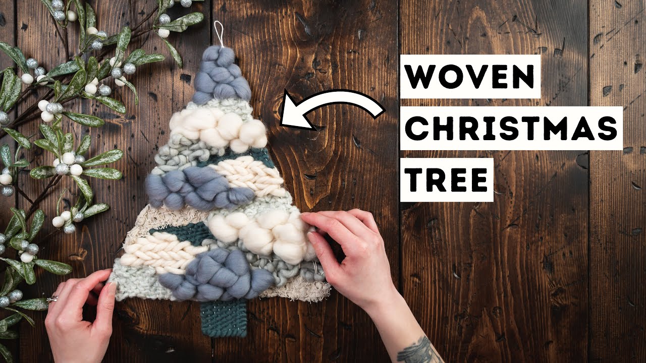 DIY ORGANIC Woven Christmas Tree Wall Hanging (weave with me)