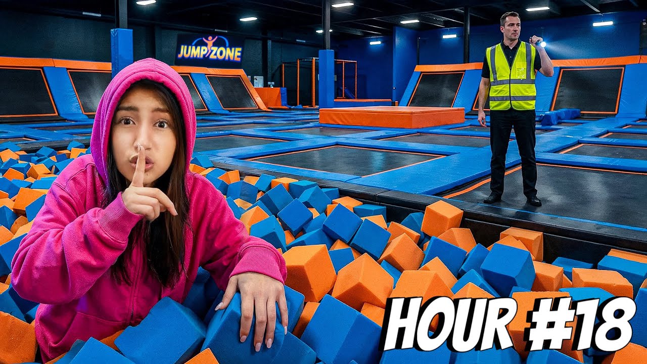 24 HOURS at a TRAMPOLINE PARK‼️ (gone wrong) | eslis