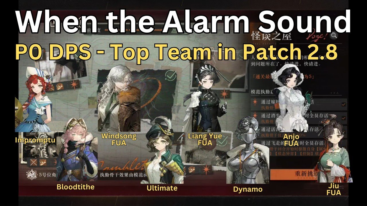 Which is the Top Team (P0 DPS) in Patch 2.8 - When the Alarm Sounds - Reverse 1999
