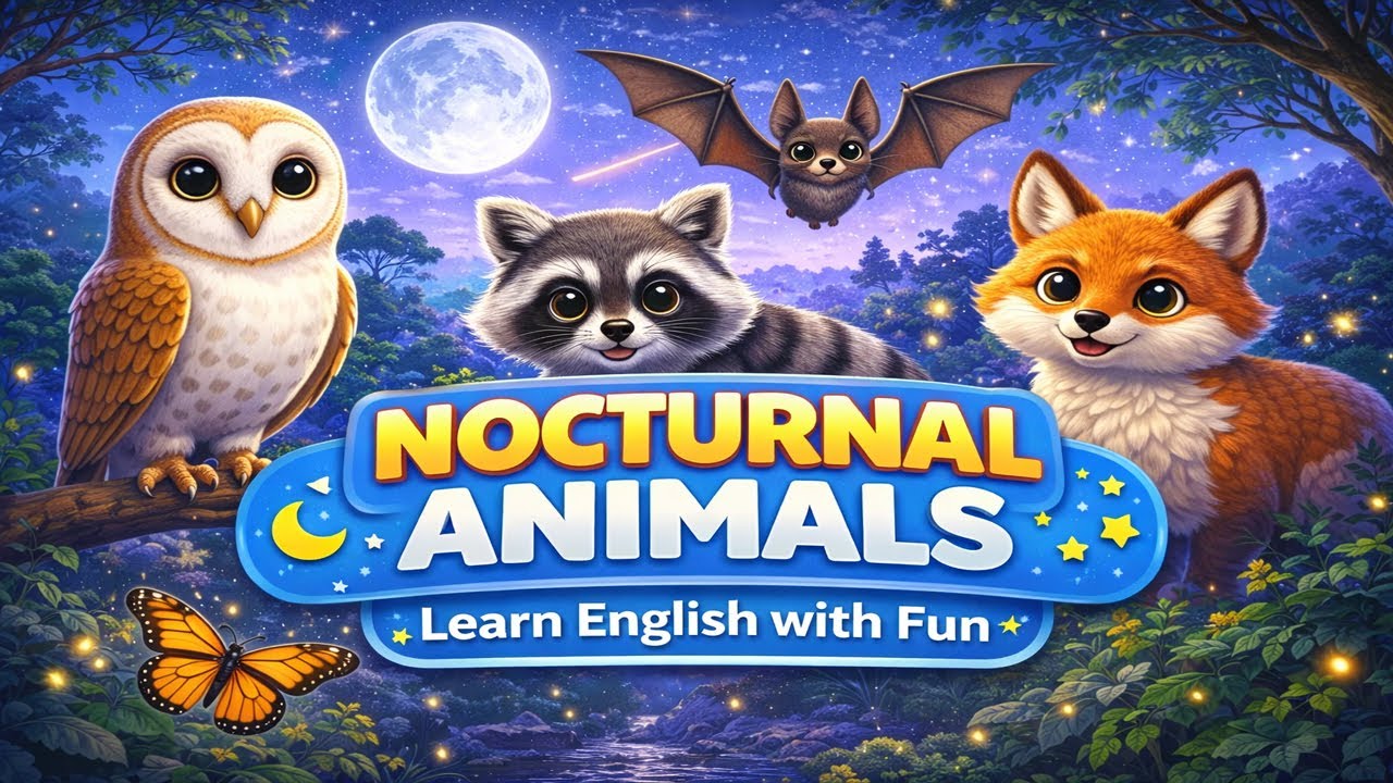 Night Animals Adventure 🌙 | Kids Learning Video
