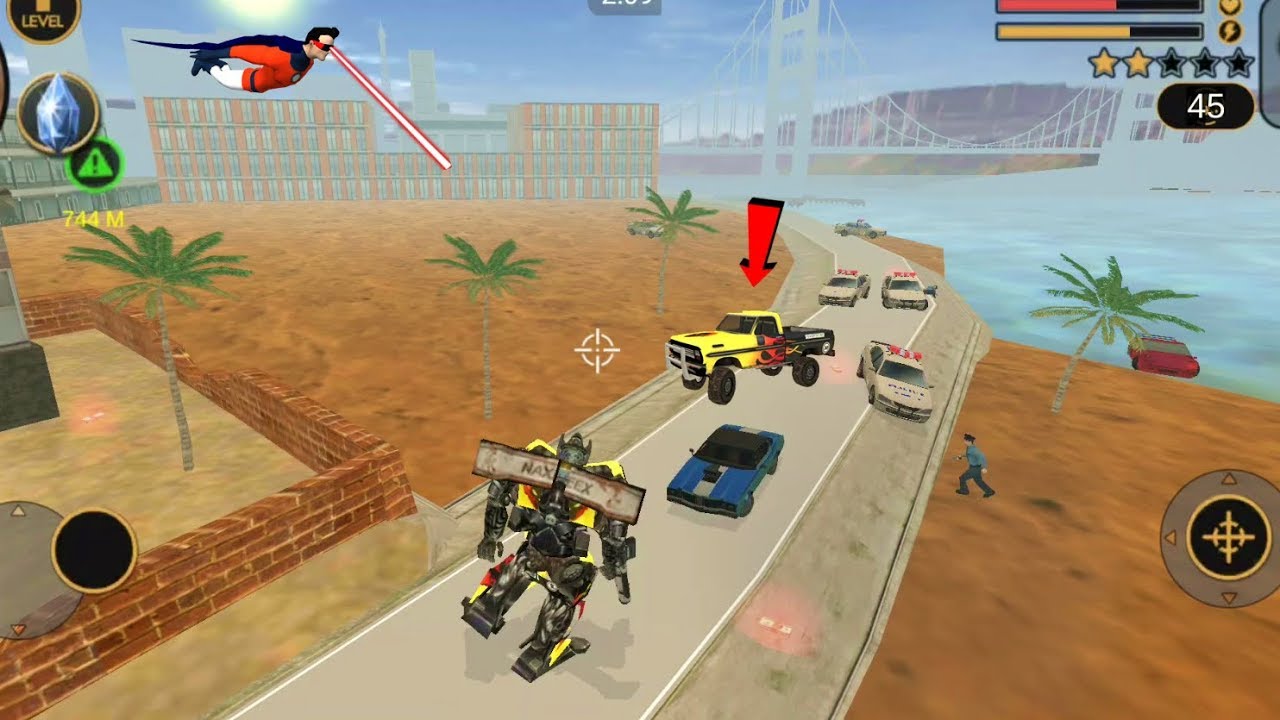 Vegas Crime Simulator - (Transformer War) -Transformer vs Car Robot Fight - Mission Complete