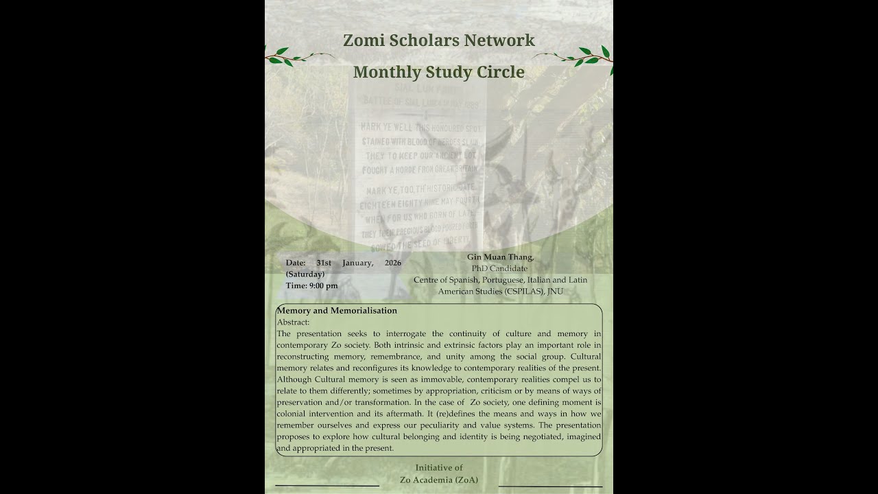 Memory and Memorialisation (among the Zo).