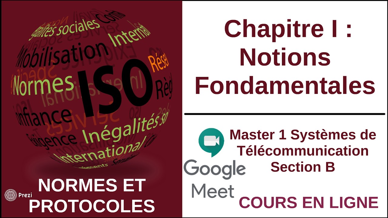 Normes et Protocoles - Chapitre I : Notions Fondamentales  - M1 ST B