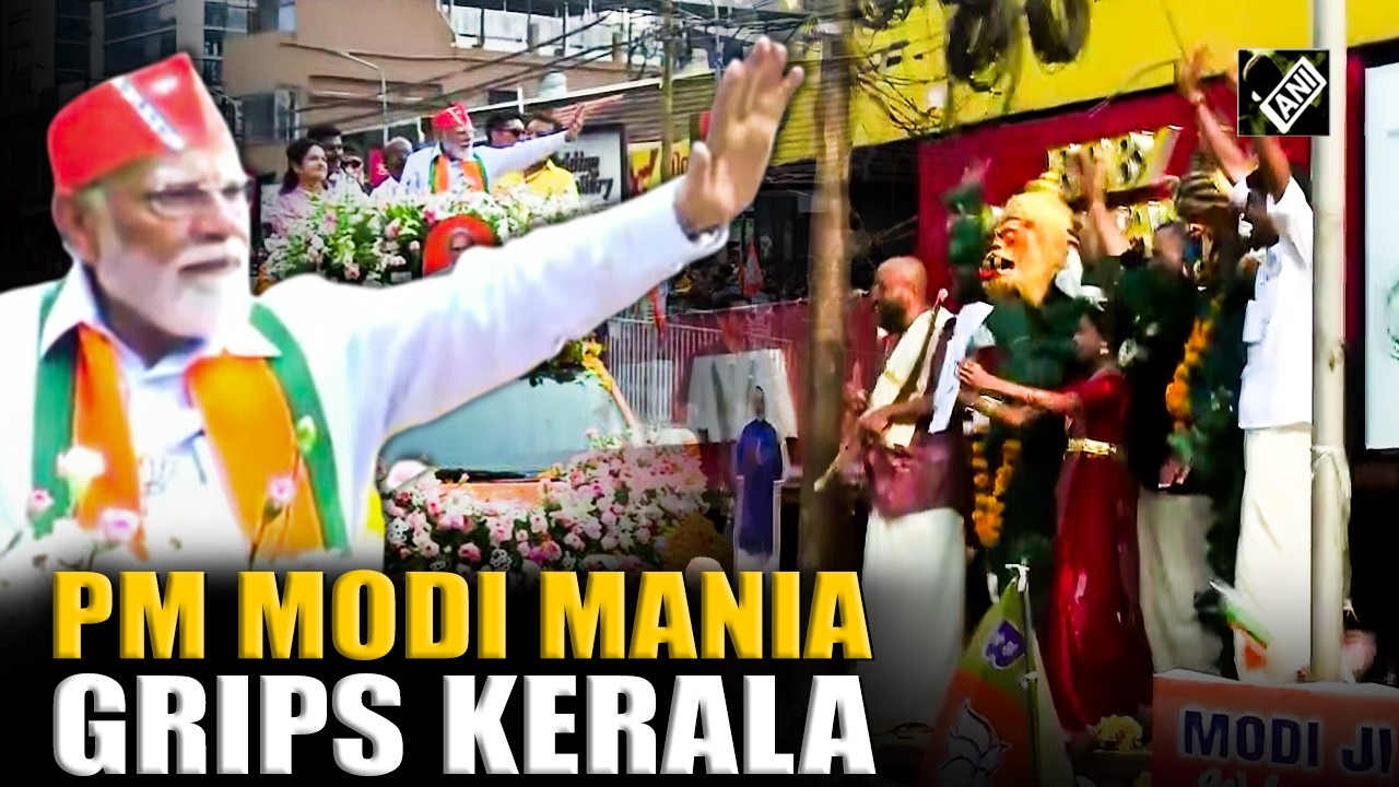 PM Modi holds mega roadshow in Thrissur ahead of Kerala Polls