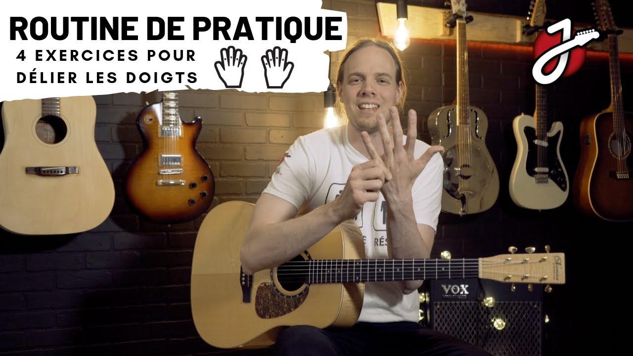 ROUTINE DE PRATIQUE POUR GUITARISTES - Mes 4 meilleurs exercices pour vous délier les doigts!