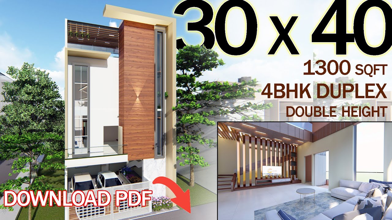 30 x 40 Duplex North facing House design 3D walkthrough & interior | 4 BHK ,1300 sqft