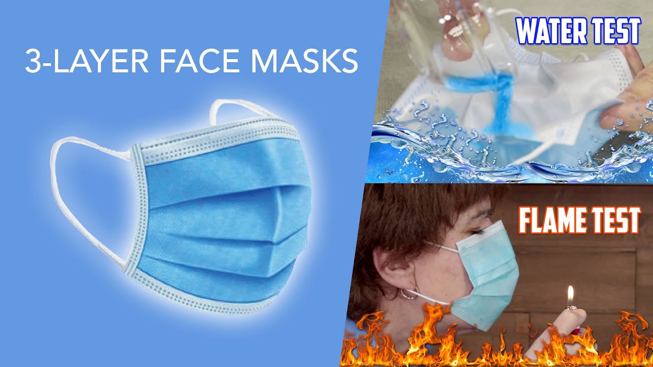 Disposable 3-Layer Surgical-Style Face Masks - How to Test If They're Good: Fire and Breath Test