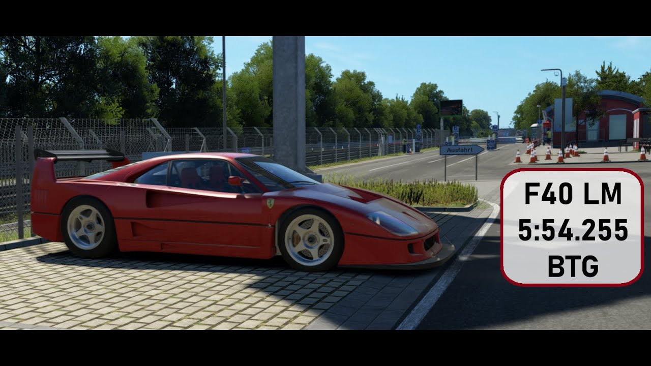 Assetto Corsa EVO Ferrari F40 LM - Nordschleife BTG - 5:54.255 (SETUP IN THE DESCRIPTION)