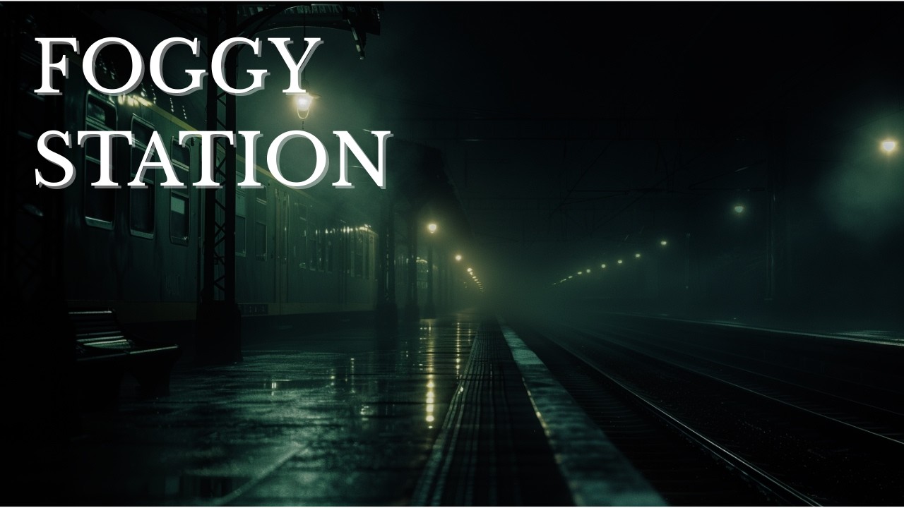 Foggy Train Station at Night 🌫️ | 1.5 Hours of Relaxing Train Ambience for Sleep & Study