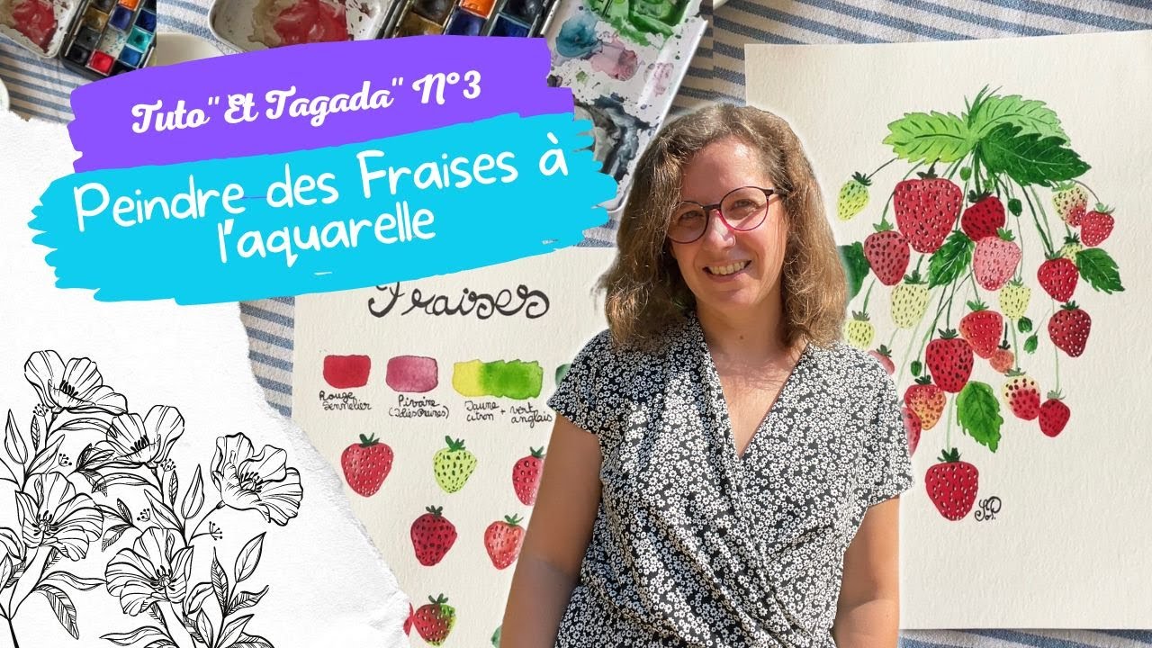 Peindre des fraises à l'aquarelle facilement