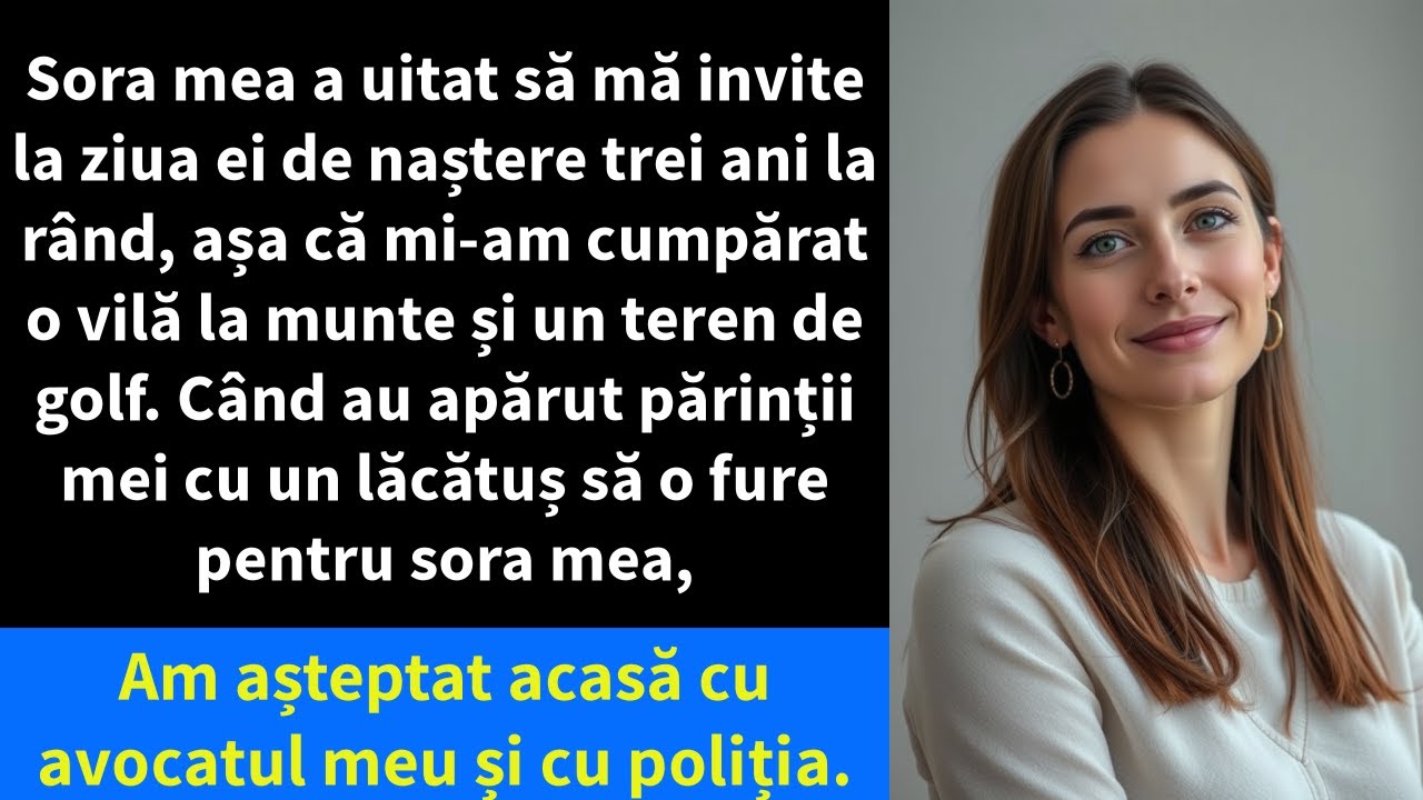 Sora mea a uitat să mă invite la ziua ei de naștere trei ani la rând, așa că mi-am cumpărat o vilă