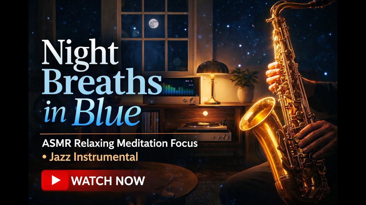 🌙 Night Breaths in Blue | ASMR Jazz Relaxing Meditation Focus 🎷💙