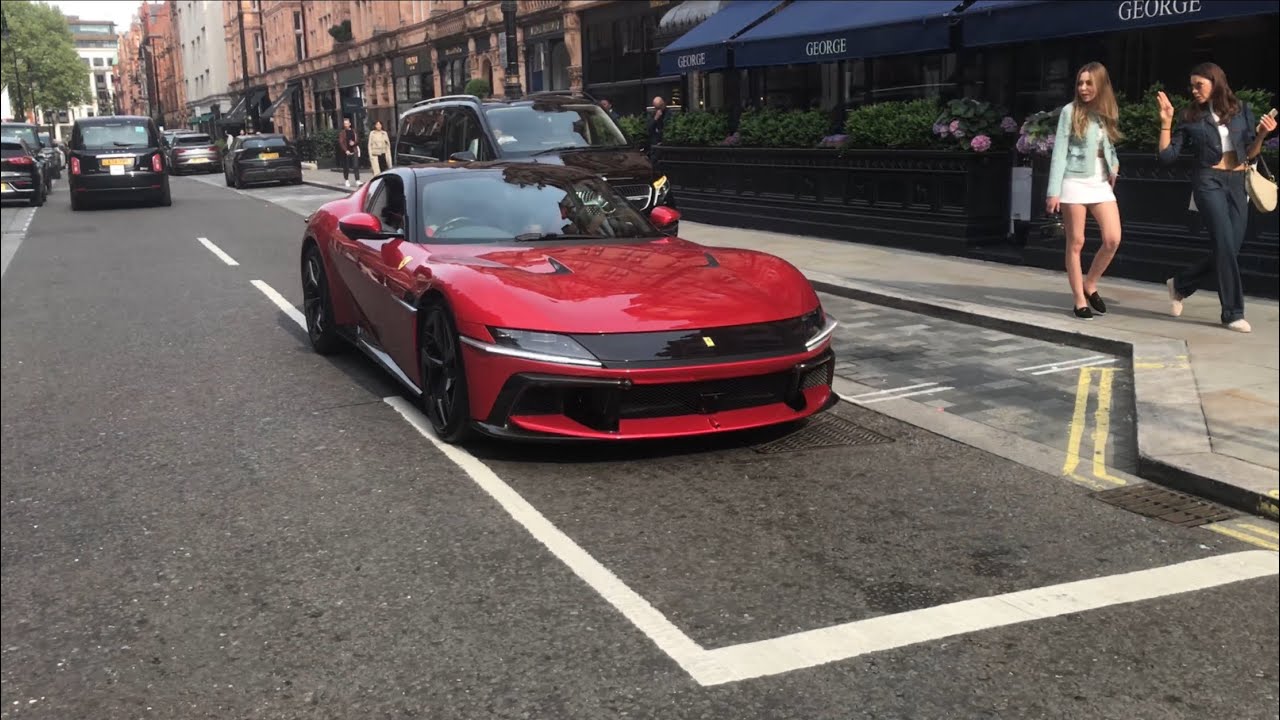 Supercars In London April 2025 | 12Cilindri, Revuelto, Aventador, 599, SRT Challenger, Tecnica, 720s