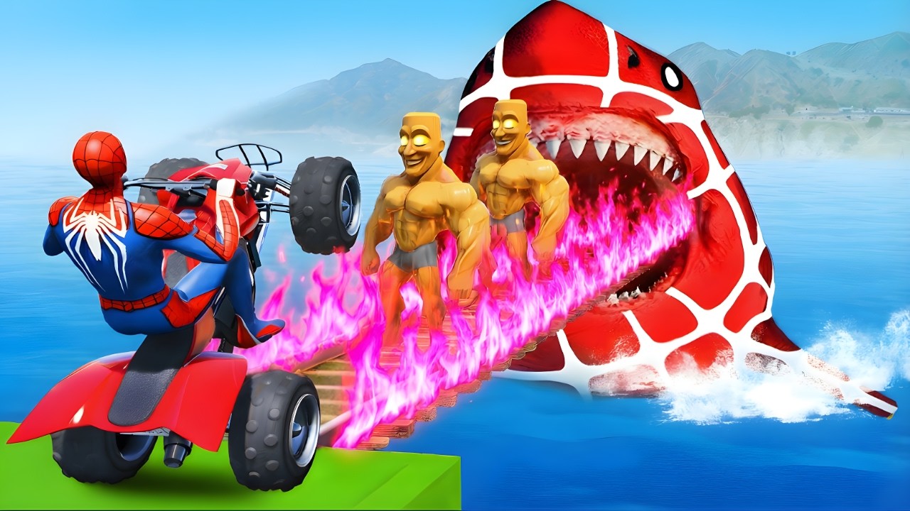 SPIDER-MAN Wins The Legendary Giant Shark Racing Challenge Funny Moments | Epic GTA 5 Superhero