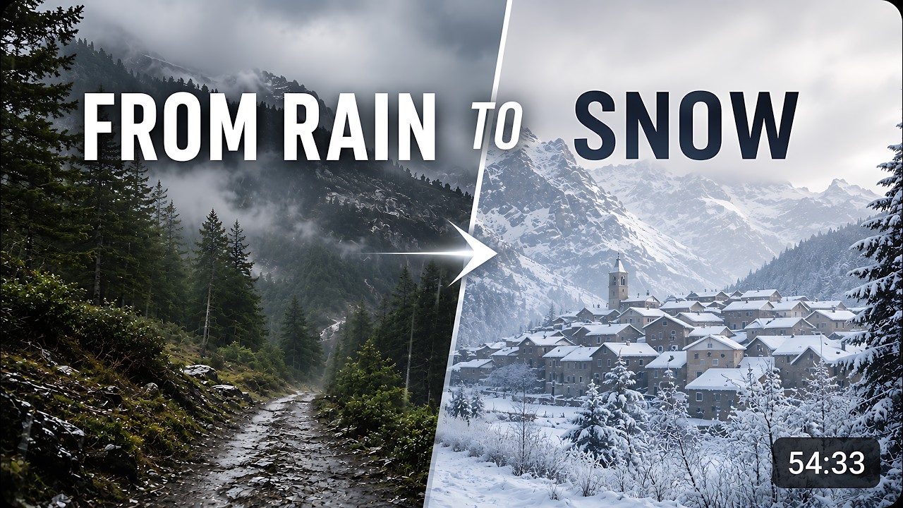 From Rain to Snow ❄️🏔️ | 1 Hour Mountain Walk Adventure in Spain (4K)