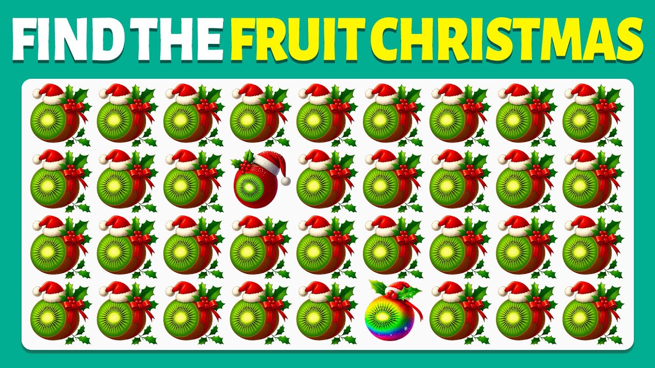 Find The Odd One Out - Fruit Merry Christmas Edition🎄🧑‍🎄 | Easy, Medium, Hard| Emoji Quiz | Cow Quiz