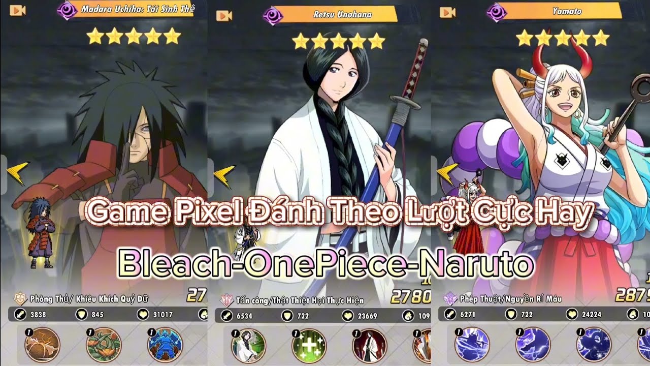 Thế Giới Pixel : Game Anime Đánh Theo Lượt Hiệu Ứng Siêu Lực, Skin Tướng Siêu Nhiều