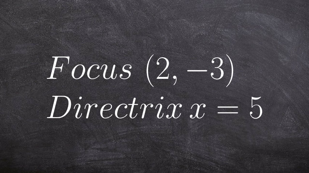 Writing the equation of a parabola given focus and directrix