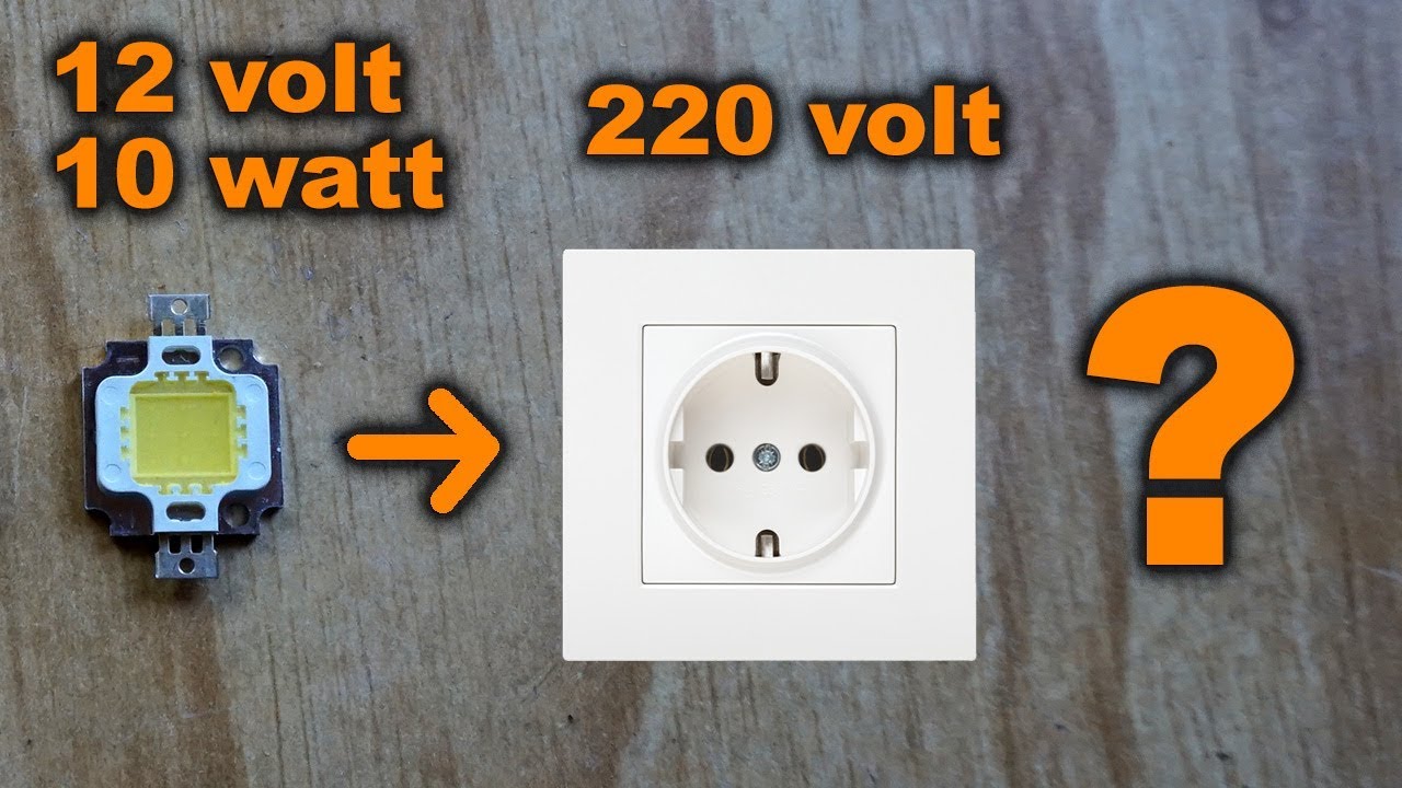 Простая схема включения светодиода LED 12 volt 10 watt в сеть 220 volt